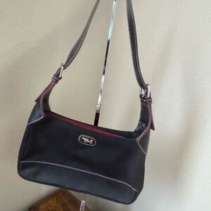 TOMMY HILFIGER Black Shoulder Bag with Red Trim NWOT